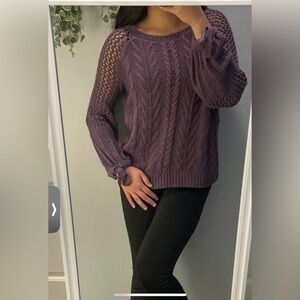 Express knit sweater with bow tie sleeves